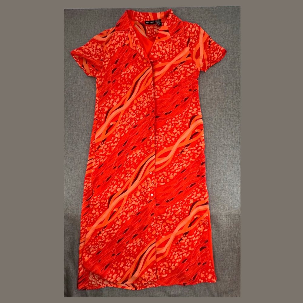 Mint Julep Button Down‎ Dress Slip Removable Dress Underneath 1X Polyester